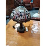 Tiffany style brass table lamp