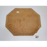 Mouseman Octagonal bread board - good condition