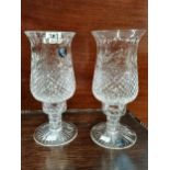 Pair of Stuart crystal lamps ex condition 24cm