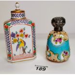 Chinese jar plus perfume bottle with character mark stamps on base