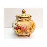 Royal Worcester Blush Ivory Pot Pourri vase rose Jar