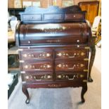 Indian Bureau with Brass Inlaid decoration