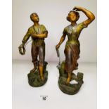 x2 Spelter Figures 'CH Ruchos'