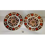 x2 Royal Crown Derby Plates 'old Imari' 1128 LXI