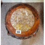 Antique carved mahogany Chinese plant stand height 90cm good condition
