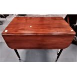 Victorian Mahogany drop leaf table on casters