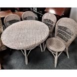 Lloyd loom Garden table and 4 matching chairs