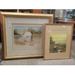 Watercolour Sunrise D Carmichael and framed limited edition by S Webster