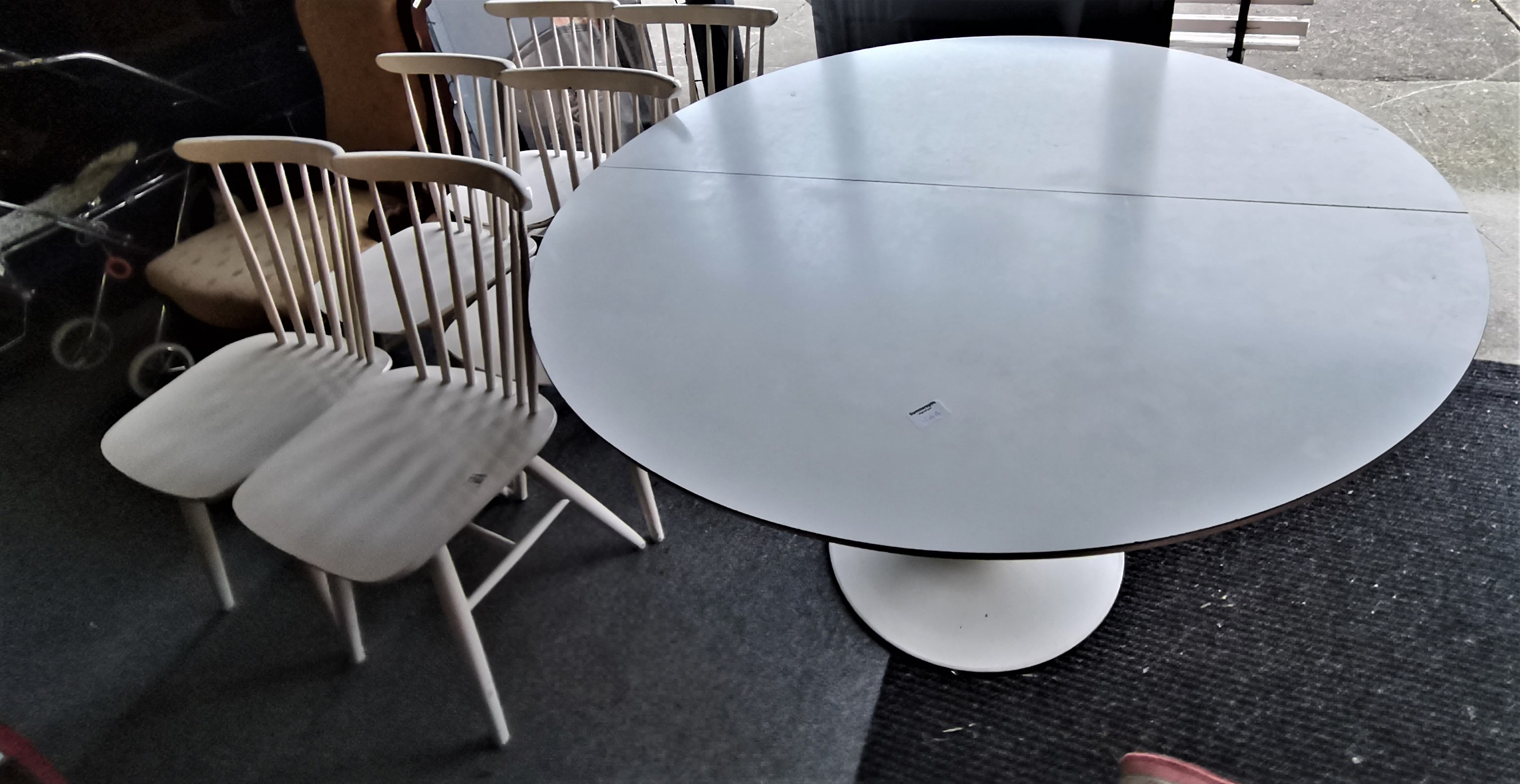 White round dining table and 6 chairs - Image 2 of 2