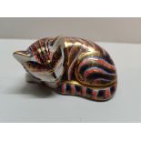 Crown Derby sleeping kitten ex cond