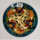 Moorcroft design studio UK 1999 Tiger Lily Plate in original box