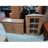 Antique Pine cupboard and corner wall unit