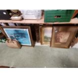 Framed pictures, prints, country scenes
