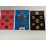 x3 Royal Mint proof sets 1971, 1972 & 1973