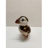 Crown Derby Puffin paperweight ex con