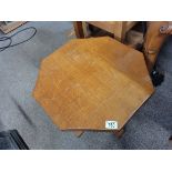 Mouseman Octagonal table with adzed top 50cm height 49cm diameter. A few scuff marks to surface but