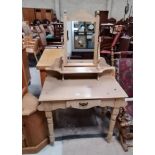 Antique pine dressing table with mirror