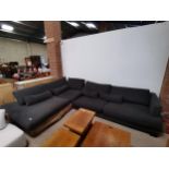 Large 2 pce L Shaped Charcoal grey sofa
