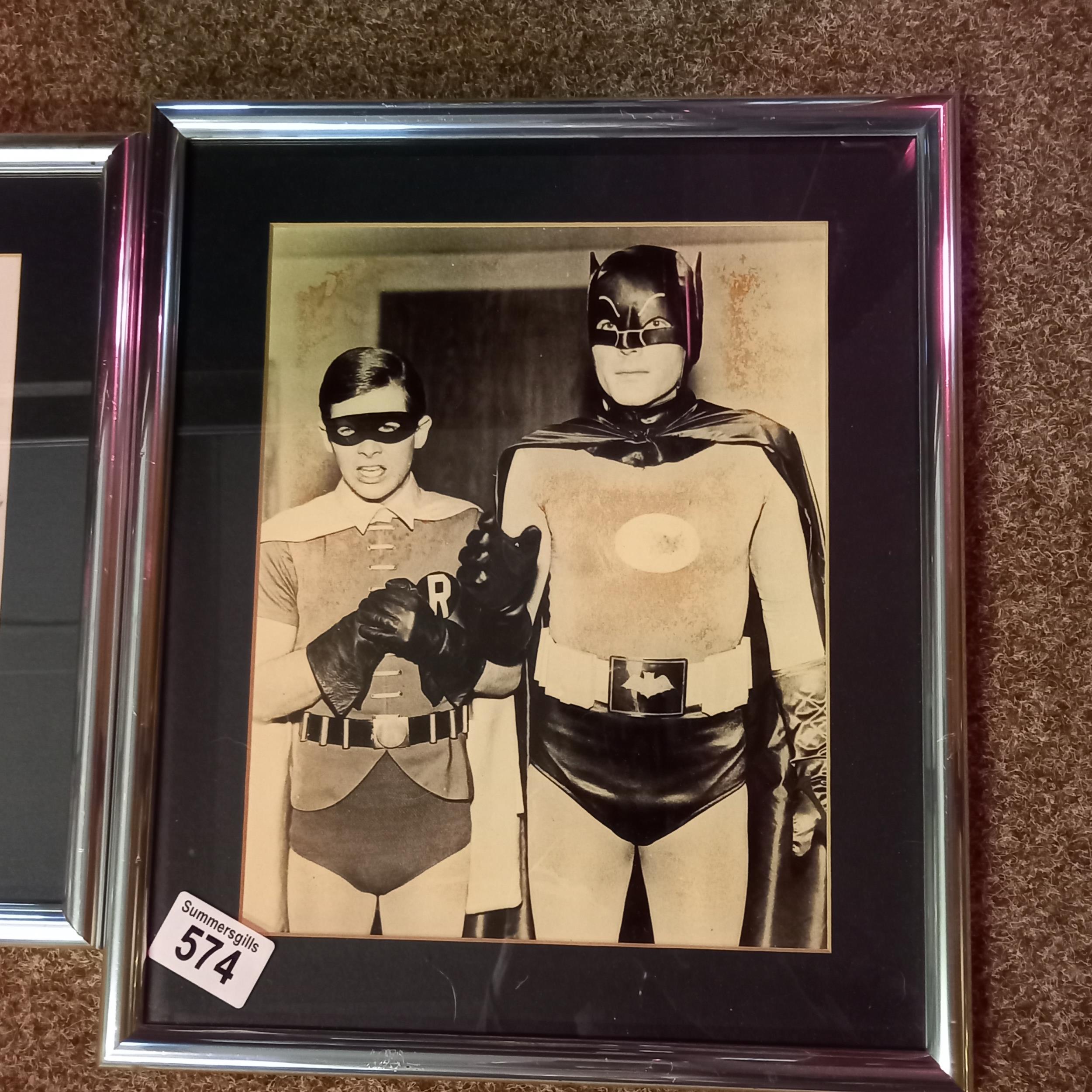 3 x vintage original Batman and Robin plus Thunderbirds black and white photos. - Image 2 of 4