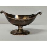 Silver Mustard boat with spoon