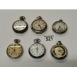 x5 pocket watches plus x1 stop watch