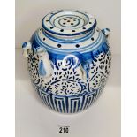 Chinese Qianlong blue and white porcelain wedding teapot