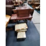 Marble top next of tables and Singer sewing machine