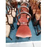 6 x Balloon back Victorian dining chairs