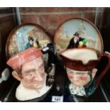 X2 Royal Doulton Toby Jugs plus x2 Royal Doulton plates