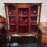 Inlaid Edwardian display cabinet with key