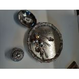 Silver plated salver and silver items