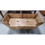 Pine bench with storage under