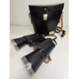 A pair of Russian Binoculars with leather case