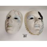 x2 ceramic decorative masks