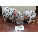 Herend porcelain rhino and bear ex con