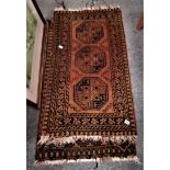 x2 black and brown rugs 72cm x140cm