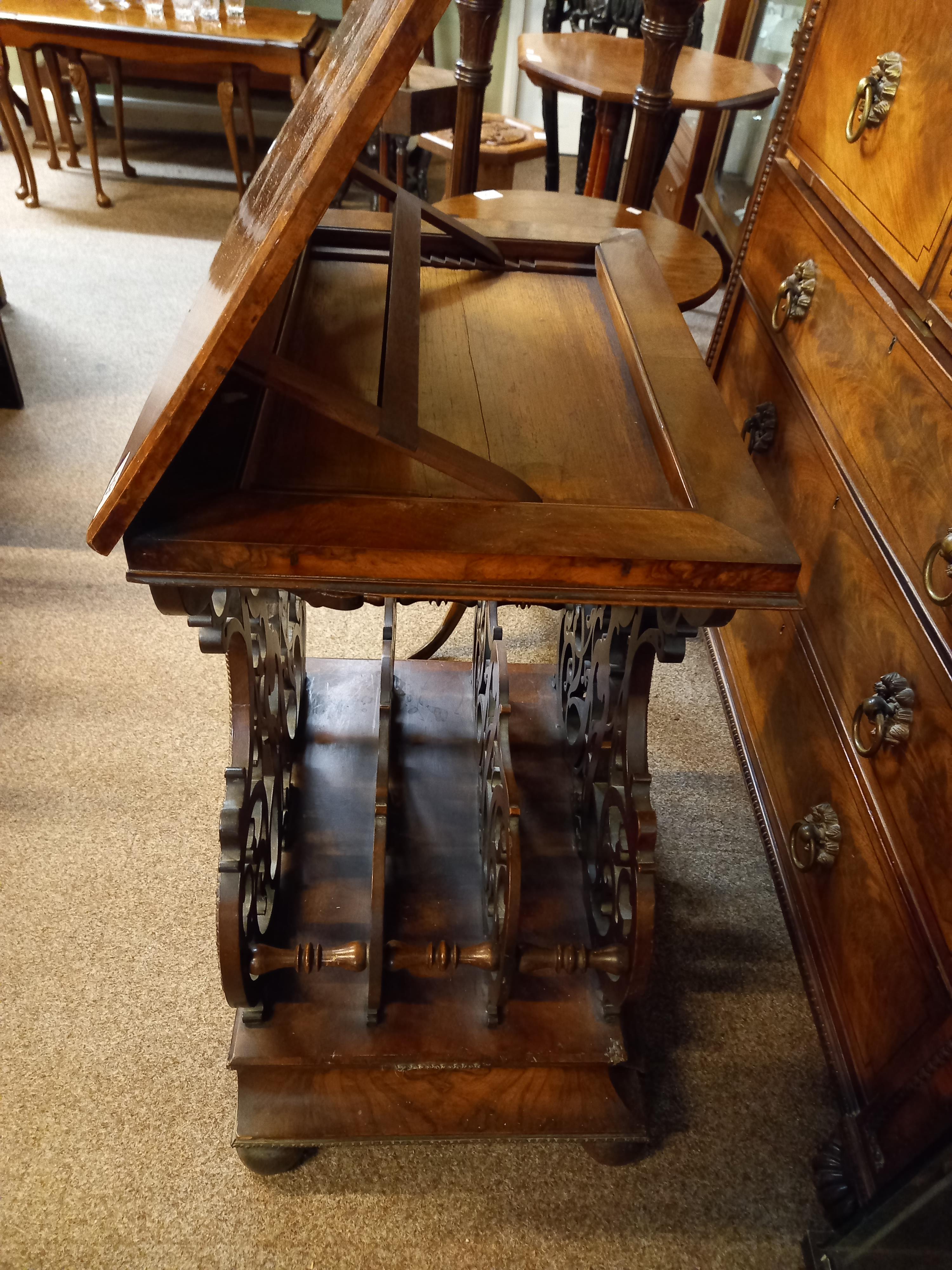 Victorian Walnut Canterbury/music stand - Image 5 of 5