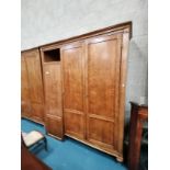 Triple antique walnut wardrobe