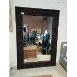 Large Mirror in Carved Ornate Oak Frame