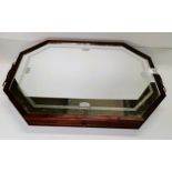 Oak tray with drawer and mirrored top - good condition