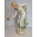 Meissen Girl playing bowls late 19th Century 37cm x 27cm x 15cm