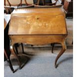 Antique walnut and marquetry bureau