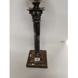Silver plated Corinthian column with cut glass oil lamp 75cm ( no damage or drill holes )
