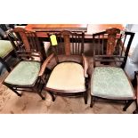 3 x Edwardian dining chairs