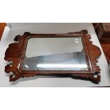 Chippendale style mahogany wall mirror