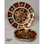 Crown Derby Plate D16cm plus Crown Derby Flower dish D11cm