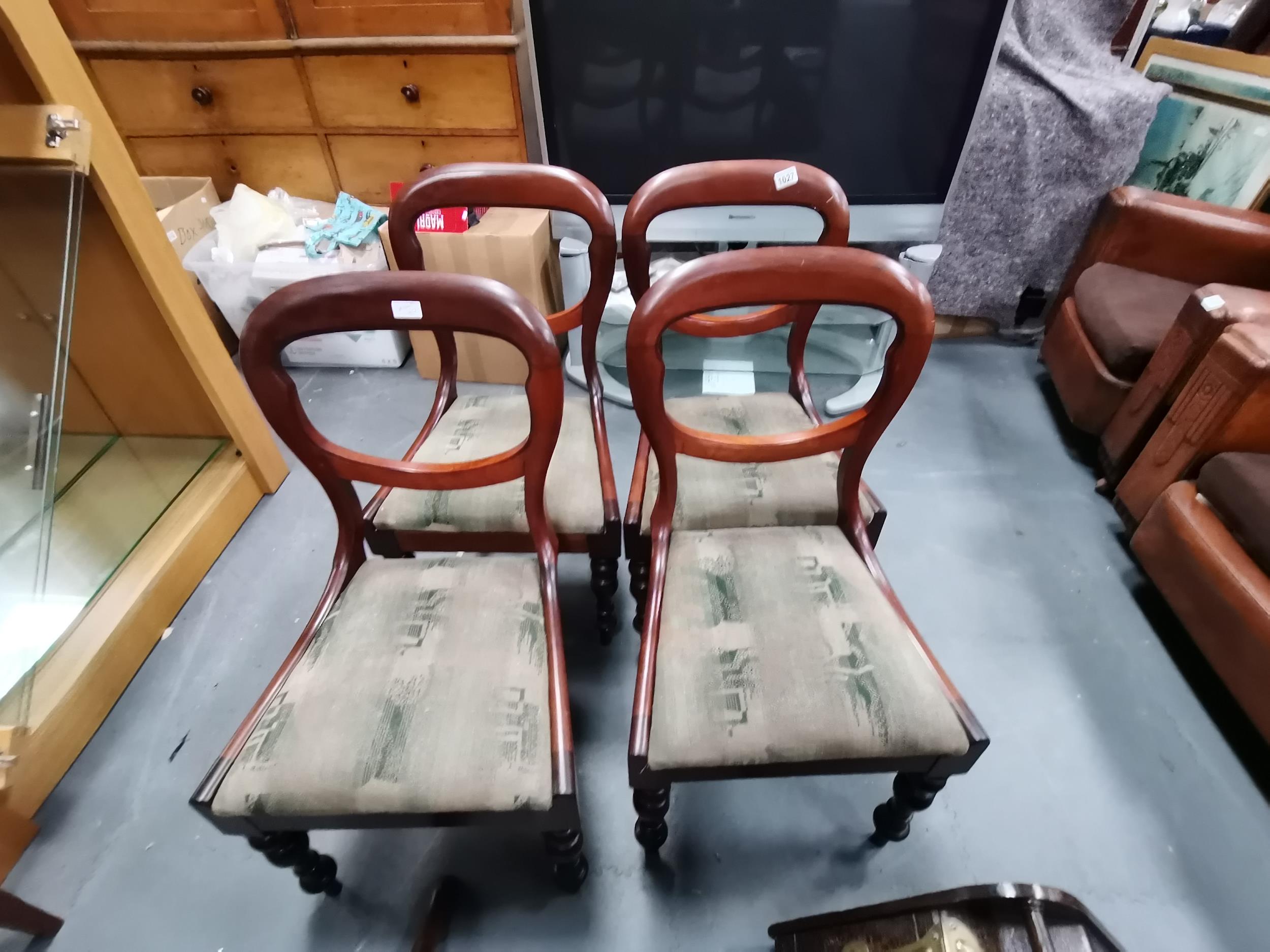 x4 Victorian Mahogany Balloon back dining chairs