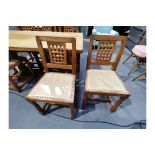 Mouseman lattice back dining chairs x 6 good condition