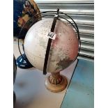 Globe on wooden stand