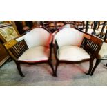 A Pair of Edwardian inlaid chairs